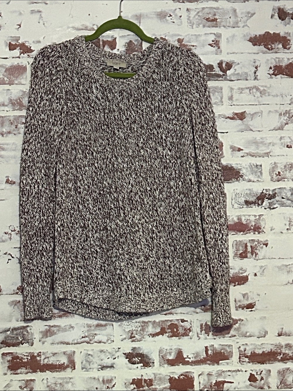 LOFT Marled Crewneck Sweater in Plum